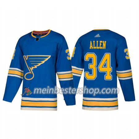 St. Louis Blues Jake Allen 34 Adidas 2018-2019 Alternate Trikot Authentic - Herren